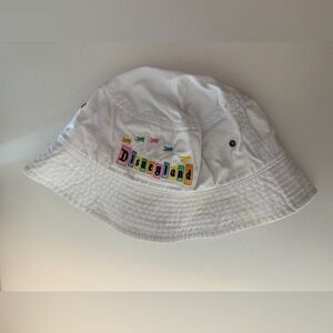 Disneyland Resort Flagship Bucket Hat Large White Pink Blue Yellow EUC
